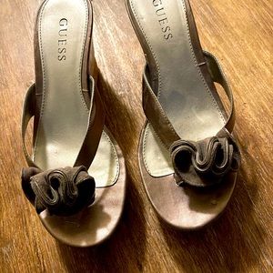 Wedge slip on sandals